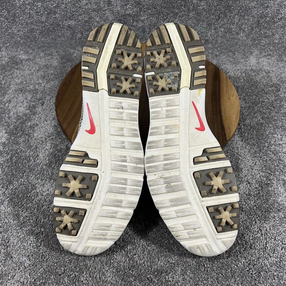 Nike Air Rate Tour 379200-212 Men’s Size 11.5 Khaki Mesh Spiked Golf Shoes Used - Picture 8 of 11